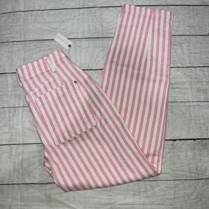Anthropologie | Anthro Maeve Tapered Stripe Pants Pink White NEW sz 4T Tall